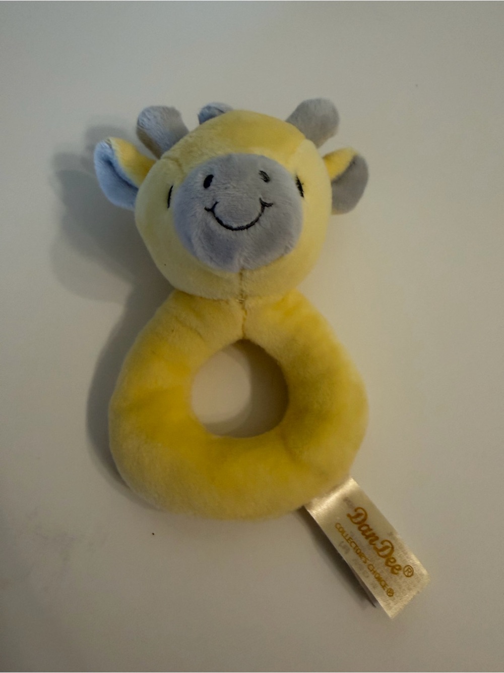 Dan Dee Collectors Choice Yellow & Gray Plush Giraffe Rattle Toy